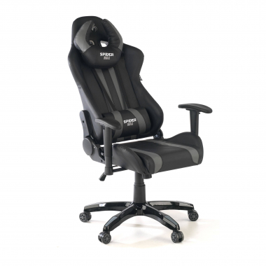 silla gaming gris spider piel sintetica brazos moviles cojin lumbar y cervical reposacabezas 8