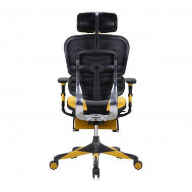 silla gaming amarillo ergoplus piel natural brazos regulables 3d soporte lumbar reposapies extensible 10