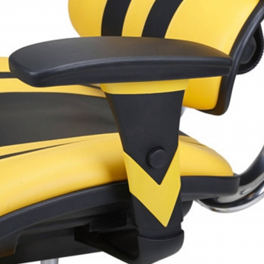 silla gaming amarillo ergoplus piel natural brazos regulables 3d soporte lumbar reposapies extensible 6