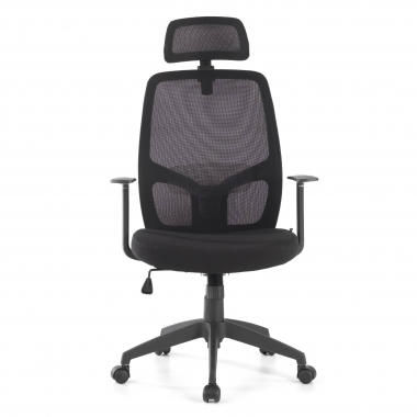 silla de oficina negro argos malla brazos fijos reposacabezas 3