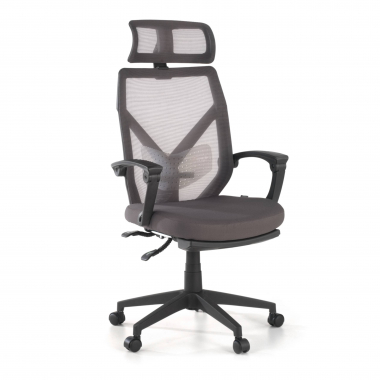 silla de oficina gris neo malla brazos fijos reposacabezas reposapies extensible 1