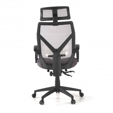 silla de oficina gris neo malla brazos fijos reposacabezas reposapies extensible 6