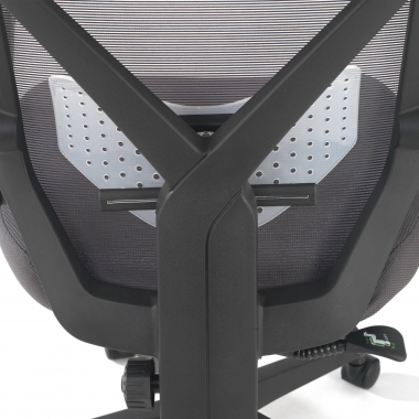 silla de oficina gris neo malla brazos fijos reposacabezas reposapies extensible 5
