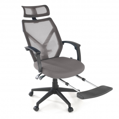 silla de oficina gris neo malla brazos fijos reposacabezas reposapies extensible 9