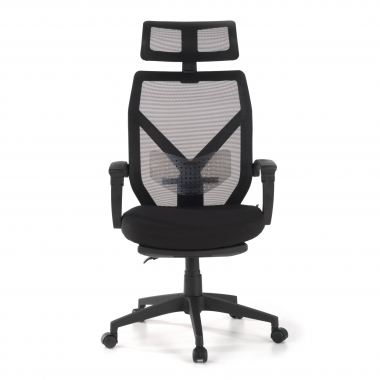 silla de oficina negro neo malla brazos fijos reposacabezas reposapies extensible 3