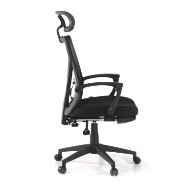 silla de oficina negro neo malla brazos fijos reposacabezas reposapies extensible 4
