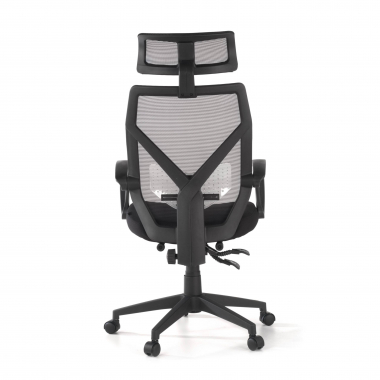 silla de oficina negro neo malla brazos fijos reposacabezas reposapies extensible 6