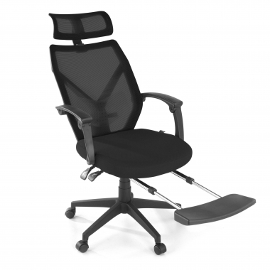 silla de oficina negro neo malla brazos fijos reposacabezas reposapies extensible 9