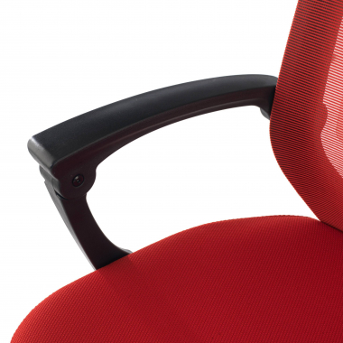 silla de oficina rojo neo malla brazos fijos reposacabezas reposapies extensible 4
