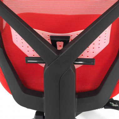 silla de oficina rojo neo malla brazos fijos reposacabezas reposapies extensible 5