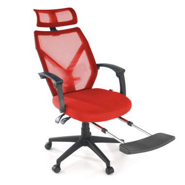silla de oficina rojo neo malla brazos fijos reposacabezas reposapies extensible 8