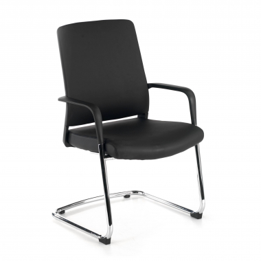 silla confidente negro ecopiel piel sintetica brazos fijos 1