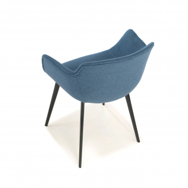 silla confidente azul 4 patas tela brazos tapizados 7