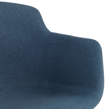 silla confidente azul 4 patas tela brazos tapizados 8