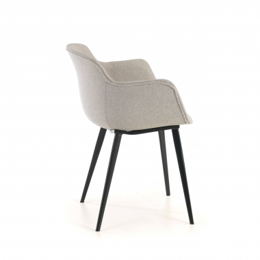 silla confidente negro gris 4 patas tela brazos tapizados 5