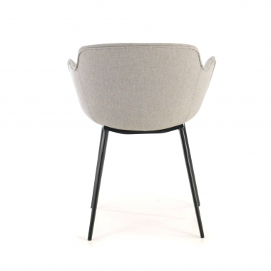 silla confidente negro gris 4 patas tela brazos tapizados 6