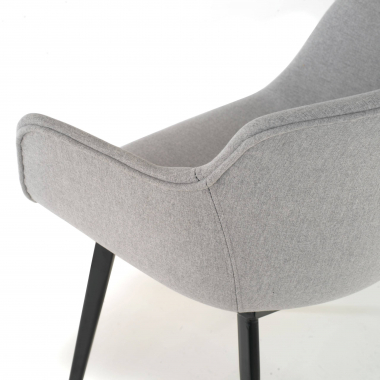 silla confidente negro gris 4 patas tela brazos tapizados 4
