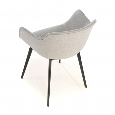 silla confidente negro gris 4 patas tela brazos tapizados 7
