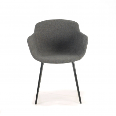silla confidente negro antracita 4 patas tela brazos tapizados 3