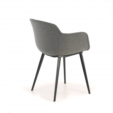 silla confidente negro antracita 4 patas tela brazos tapizados 6