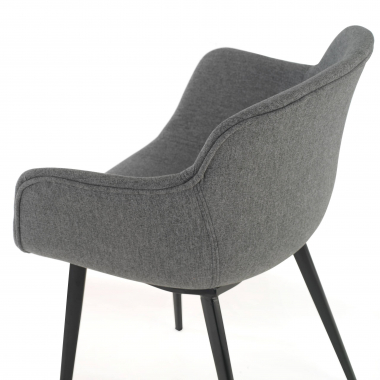 silla confidente negro antracita 4 patas tela brazos tapizados 4