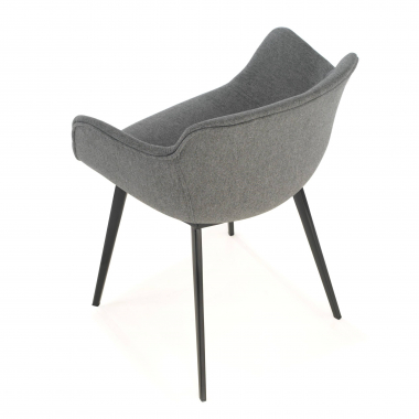 silla confidente negro antracita 4 patas tela brazos tapizados 5