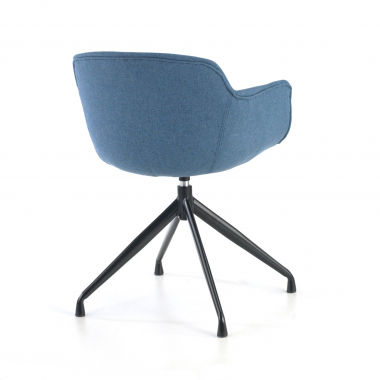 silla confidente negro azul base piramide tela brazos tapizados 7