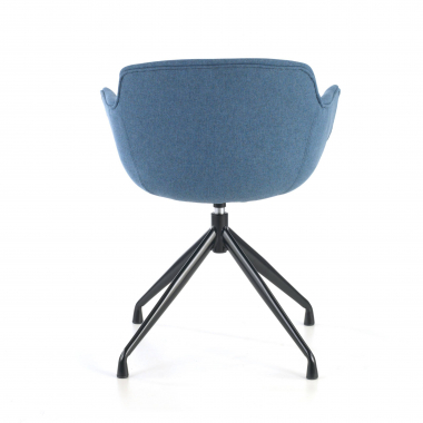silla confidente negro azul base piramide tela brazos tapizados 8