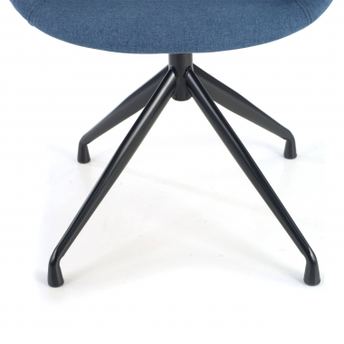 silla confidente negro azul base piramide tela brazos tapizados 5