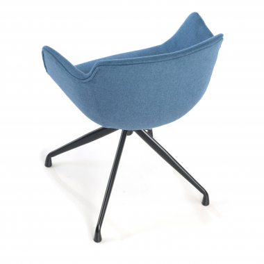 silla confidente negro azul base piramide tela brazos tapizados 4