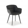 Silla de Reuniones Ores, base piramidal, excelentes acabados, Ecopiel