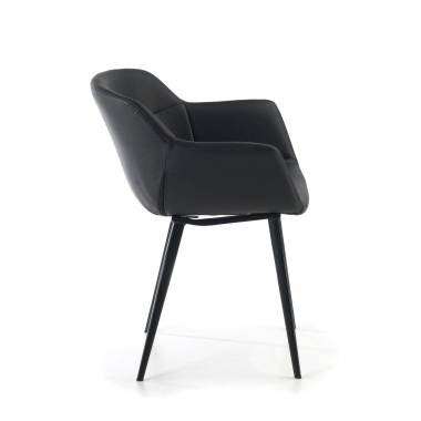 silla confidente negro negro 4 patas piel sintetica brazos tapizados 6
