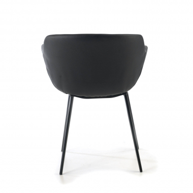 silla confidente negro negro 4 patas piel sintetica brazos tapizados 7