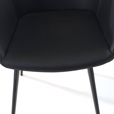 silla confidente negro negro 4 patas piel sintetica brazos tapizados 5