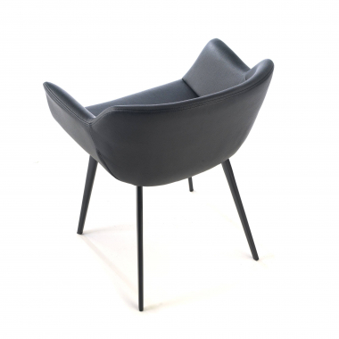 silla confidente negro negro 4 patas piel sintetica brazos tapizados 8
