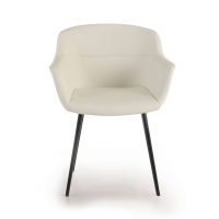 Silla Anne 4 Patas Asiento Ecopiel Blanco_1