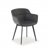 Silla Confidente Ores, 4 Patas, Cómoda, Ecopiel