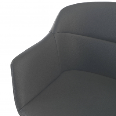 silla confidente blanco negro 4 patas piel sintetica brazos tapizados 7