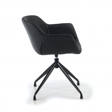 silla confidente negro negro base piramide piel sintetica brazos tapizados 6