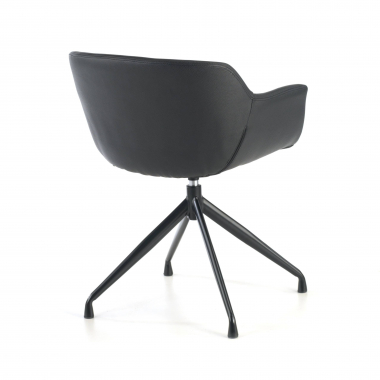 silla confidente negro negro base piramide piel sintetica brazos tapizados 7