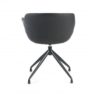 silla confidente negro negro base piramide piel sintetica brazos tapizados 8