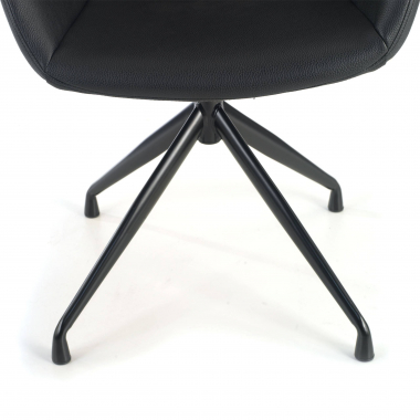 silla confidente negro negro base piramide piel sintetica brazos tapizados 5