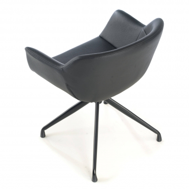 silla confidente negro negro base piramide piel sintetica brazos tapizados 4