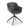 Silla de Reuniones Ores, base piramidal, excelentes acabados, Ecopiel