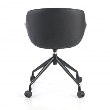 silla confidente negro negro con ruedas piel sintetica brazos tapizados 8