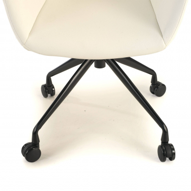 silla confidente negro blanco con ruedas piel sintetica brazos tapizados 4