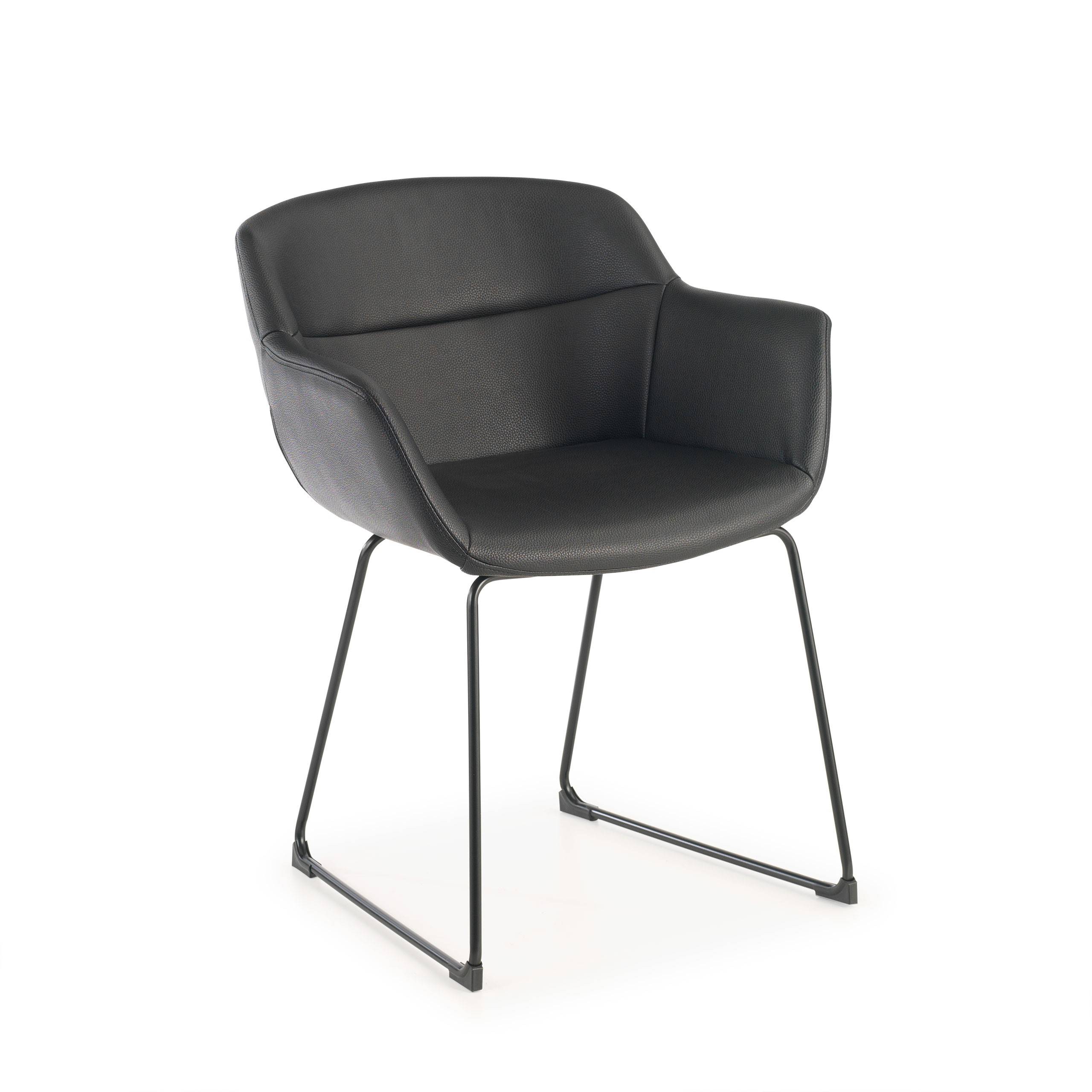 Silla Confidente Ores, Patin, Asiento tapizado, Ecopiel