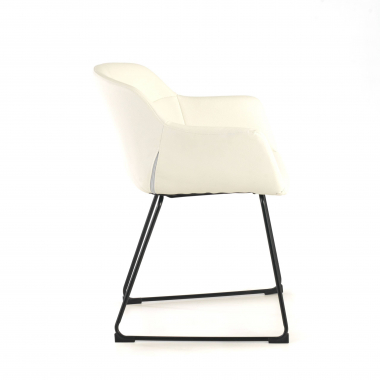 silla confidente blanco patin piel sintetica brazos fijos 6