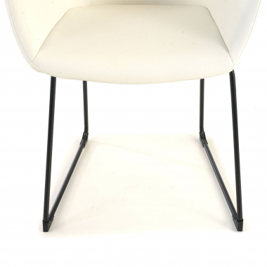 silla confidente blanco patin piel sintetica brazos fijos 4