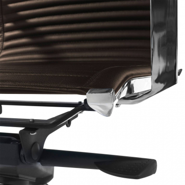 silla de oficina marron estructura cromada ecopiel piel sintetica brazos fijos 4